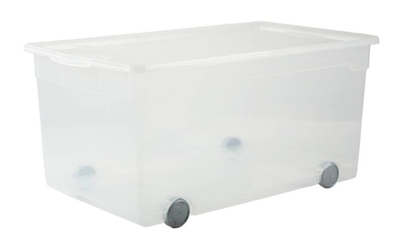 Rotho Clearbox mit Rollen CLEAR in Farbe Transparent von Rotho