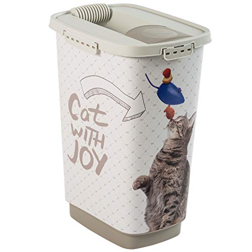 Rotho MyPet Cody Tierfutterbehälter 25l mit Deckel und Schüttvorrichtung, Kunststoff (PP) BPA-frei, anthrazit/weiss, 25l (33.0 x 25.0 x 46.3 cm) von Rotho