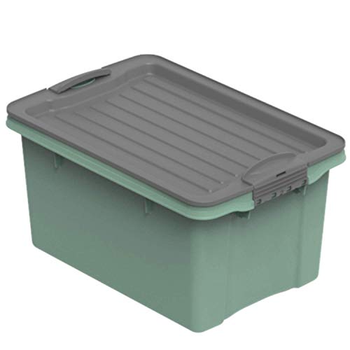 Rotho Compact Aufbewahrungsbox 4.5l mit Deckel, Kunststoff (PP recycelt) BPA-frei, grün, A5/4.5l (27.0 x 18.5 x 15.0 cm) von Rotho