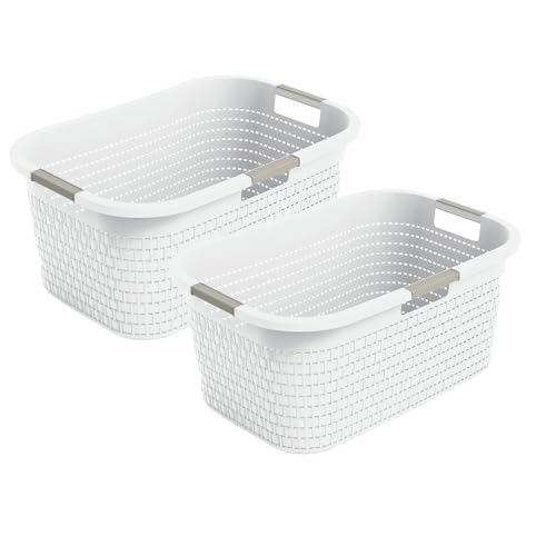 Rotho Country 2er-Set Wäschekorb 40l, Kunststoff (PP) BPA-frei, 40l (58.0 x 38.9 x 25.1 cm) von Rotho