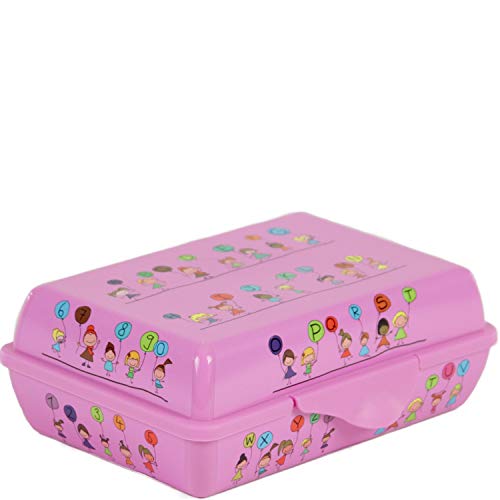 Rotho Creative Vesperbox 0,9l mit Motiv für Mädchen, Kunststoff (PP) BPA-frei, rosa, 0,9l (18,0 x 13,0 x 6,0 cm) von Rotho