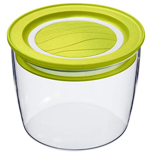 Rotho Cristallo runde Vorratsdose 0,4l mit Deckel und Dichtung, Kunststoff (SAN) BPA-frei, transparent/grün, 0,4l (11,0 x 11,0 x 7,8 cm) von Rotho