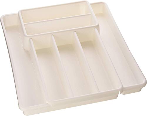Rotho Domino Besteckkasten mit 7 Fächern, Kunststoff (PP) BPA-frei, weiss, (39.7 x 34.1 x 5.1 cm) von Rotho