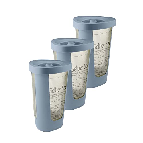 Rotho Fabu 3er-Set Müllsackständer, Kunststoff (PP recycelt), blau, (40 x 40 x 62,1 cm), 3 von Rotho