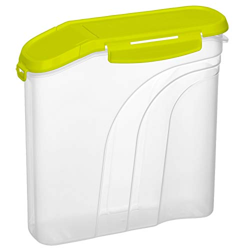 Rotho Fresh Müslibox 2.2l mit aromadichtem Deckel und Schüttöffnung, Kunststoff (PP) BPA-frei, transparent/grün, 2.2l (22.0 x 8.0 x 22.0 cm) von Rotho