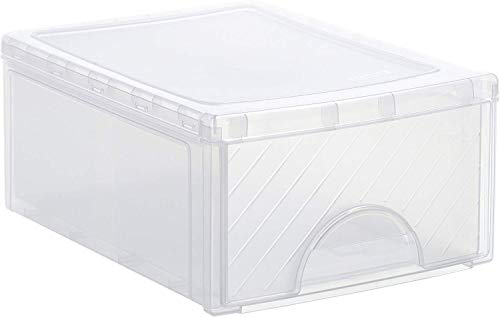 Rotho Frontbox kleine Schubladenbox 1 Schub, Kunststoff (PP) BPA-frei, transparent, klein (35.0 x 26.0 x 14.0 cm), Nicht zutreffend von Rotho