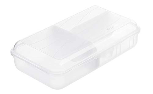 Rotho Fun Vesperdose 1.7l mit herausnehmbarer Trennwand, Kunststoff (PP) BPA-frei, transparent, L/1.7l (24.5 x 14.5 x 6.5 cm) von Rotho