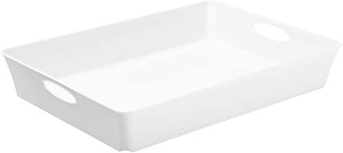 Rotho Living große Ablageschale / Tablett 4.5l, Kunststoff (PP) BPA-frei, weiss, C4/DIN A4/4.5l (37.5 x 27.0 x 6.0 cm) von Rotho