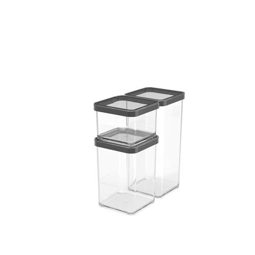 Rotho Loft Set Vorratsdosen 3 tlg. LOFT, Kunststoff (PP) BPA-frei, transparent, (21.2 x 11.4 x 23.5 cm) von Rotho