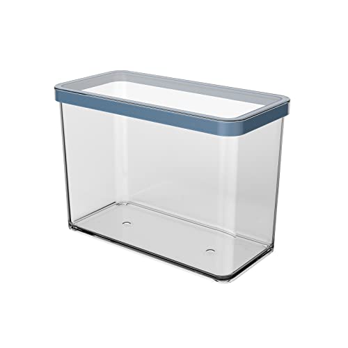 Rotho Loft rechteckige Vorratsdose 2.1l mit Deckel und Dichtung, lebensmittelechter Kunststoff (PP) BPA-frei, transparent/blau, 2.1l (20.0 x 10.0 x 14.2 cm) von Rotho