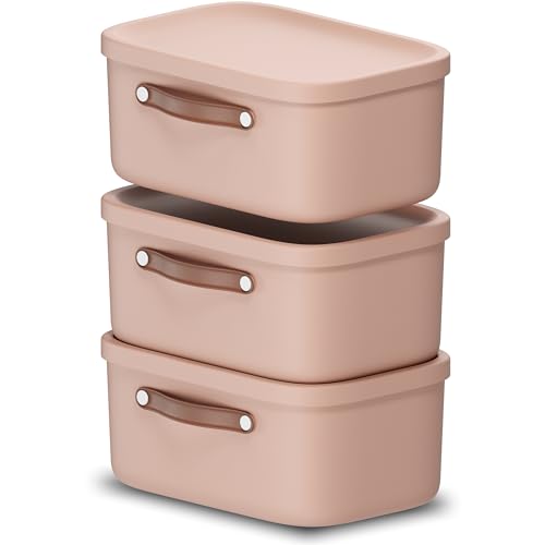 Rotho Maloja 3er-Set Aufbewahrungsbox mit Deckel 12l, Kunststoff, rosa, 12 (39.5 x 26.5 x 17.7 cm) von Rotho