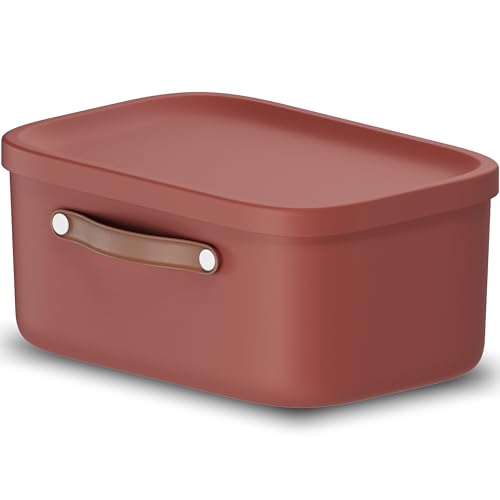 Rotho Maloja Aufbewahrungsbox 12 l, Kunststoff, rot, 12 (39.5 x 26.5 x 17.7 cm) von Rotho