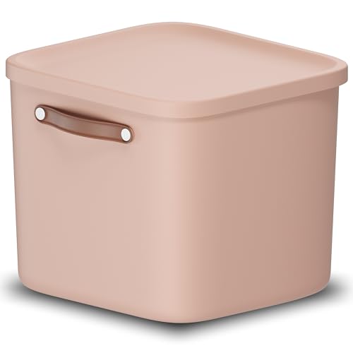 Rotho Maloja Aufbewahrungsbox 40 l, Kunststoff, rosa, 40 (39.5 x 38.0 x 34.0 cm) von Rotho
