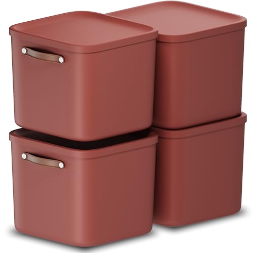 Rotho Maloja Aufbewahrungsbox mit Deckel 40 l, Kunststoff, rot, 40 (39.5 x 38.0 x 34.0 cm) von Rotho