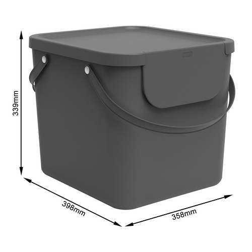 Rotho Müllsystem »Albula«, Klappdeckel, 40 l, Kunststoff - grau von Rotho