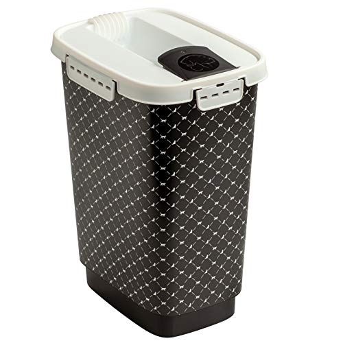 Rotho MyPet Cody Tierfutterbehälter 10l mit Deckel, lebensmittelechter Kunststoff (PP) BPA-frei, schwarz, 10l (24.3 x 17.9 x 32.2 cm) von Rotho