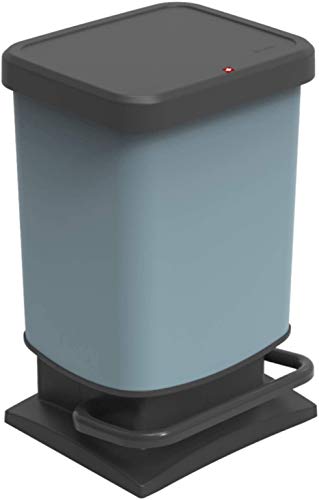 Rotho Paso Mülleimer 20l mit Deckel, Kunststoff (PP recycelt) BPA-frei, blau, 20l (29.3 x 26.6 x 45.7 cm) von Rotho