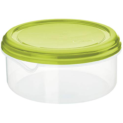 Rotho Rondo runde Vorratsdose 1.25l mit Deckel, Kunststoff (PP) BPA-frei, transparent/grün, 1.25l (18.0 x 18.0 x 8.5 cm) von Rotho