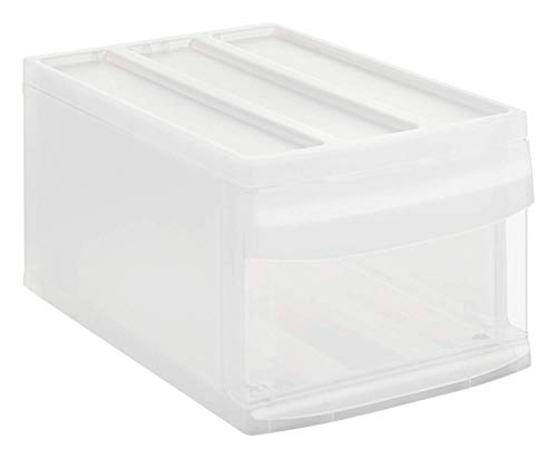 Rotho Systemix Schubladenbox 1 Schub, Kunststoff (PP) BPA-frei, transparent, M (39.5 x 25.5 x 20.3 cm) von Rotho