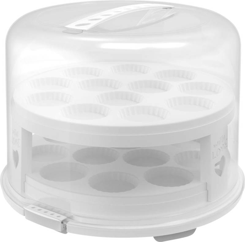 Rotho Tortenglocke Fresh XL mit Trays 26 cm inkl. zwei Einsätzen weiß von Rotho