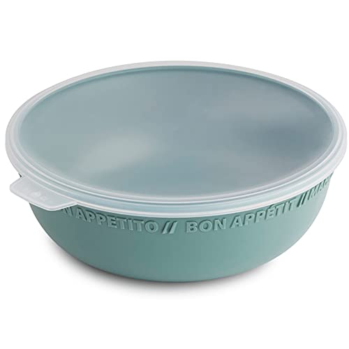 Rotho Tresa Schüssel Deckel, lebensmittelechter Kunststoff (PP) BPA-frei, grün/transparent, 0.35l, 13.2 cm von Rotho