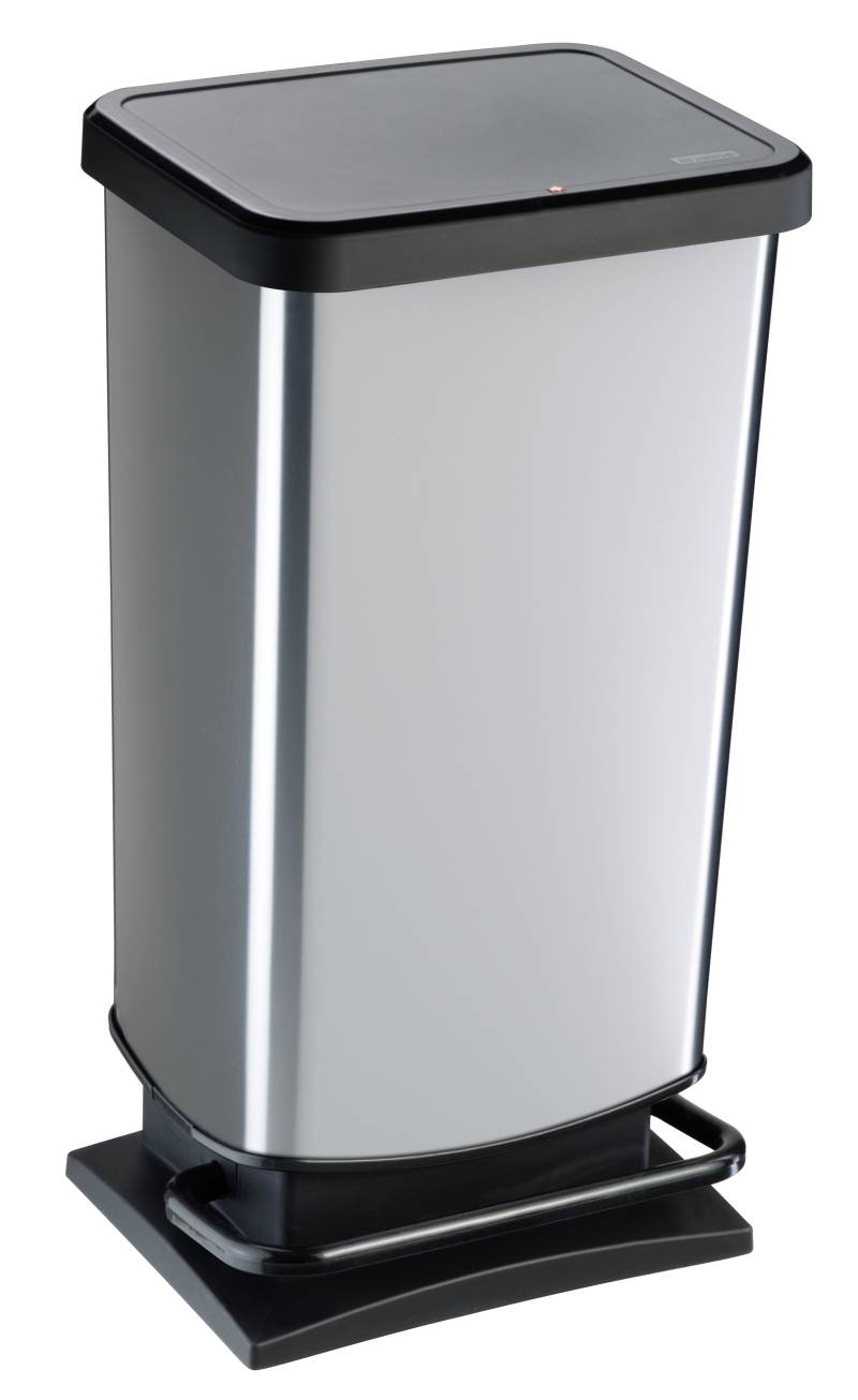 Rotho Treteimer PASO 40 Liter in Farbe silber von Rotho