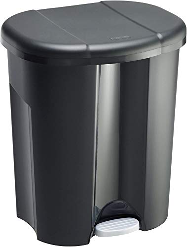 Rotho Trio Mülleimer 1x 10l + 2x 15l zur Mülltrennung mit Deckel, Kunststoff (PP) BPA-frei, schwarz, 1 x 10l + 2 x 15l (49.0 x 42.0 x 58.5 cm) von Rotho