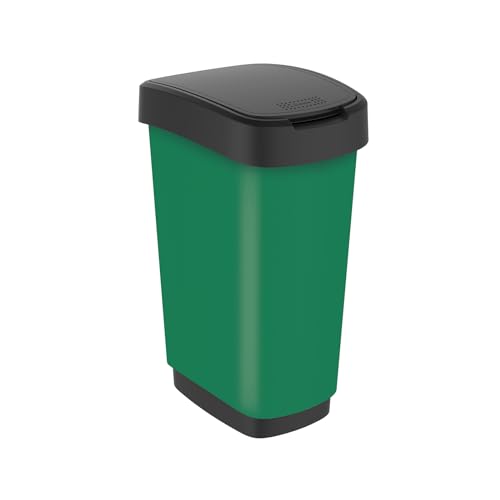 Rotho Twist Mülleimer 50l mit Deckel, Kunststoff (PP) BPA-frei, grün, 50l (40.1 x 29.8 x 60.2 cm) von Rotho