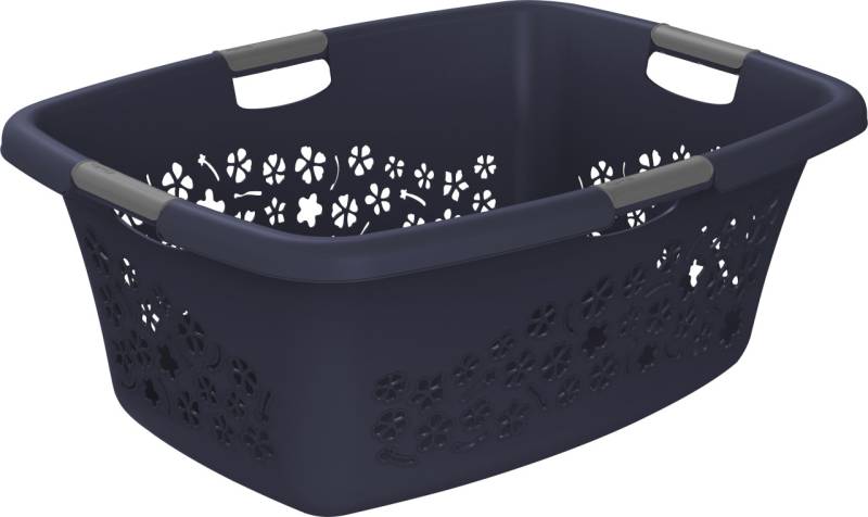 Rotho Wäschekorb Flowers 50 l midnight blau von Rotho