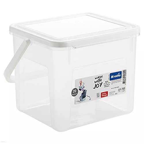 Rotho Waschpulver Aufbewahrungsbox mit Deckel (3kg / 4,5L, Transparent) von Rotho