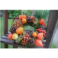Herbstkranz, Türkranz, Hagebuttenkranz Tischkranz Lampion Mooskranz von RotistdieButte