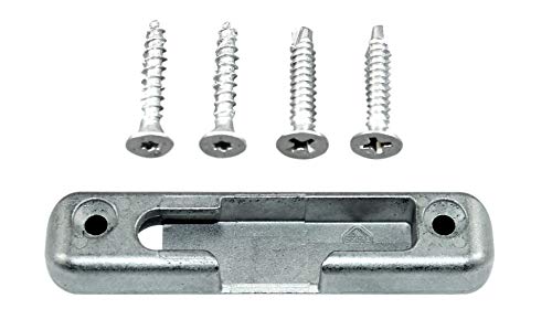 SN-TEC Schlieblech Schlieplatte Kipplager 848230054R (260488) in Silber, Kunststoff, DIN Rechts, 86,3mm x 17,2mm x 9,5mm, inkl. SN-TEC Montagematerial fr Holz und Kunststoff von SN-TEC