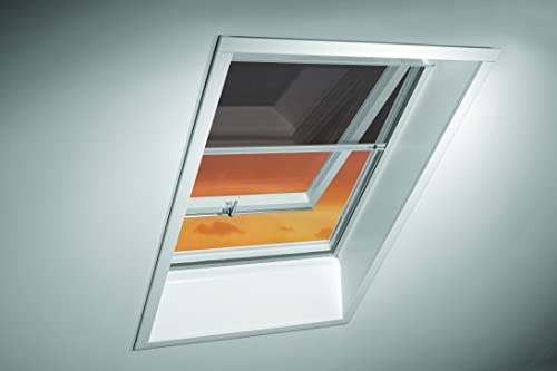 Original Roto Insektenschutzrollo ZRI - Einbau am Blendrahmen - Führungsschiene Silber - Insektenschutzrollladen für Baureihe Designo R8, i8 und Classic 84 - Größe 074/140 | 07/14 - Stofffarbe Schwarz von Roto