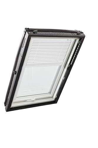 Original Roto Jalousette ZJA für Roto Dachfenster Führungsschiene Weiß Aluminium Jalousie für Roto Dachfenster der Baureihe Designo R4/R7 und Classic K 43/73 mit Größe 054/078 | 05/07 Farbe Weiß von Roto