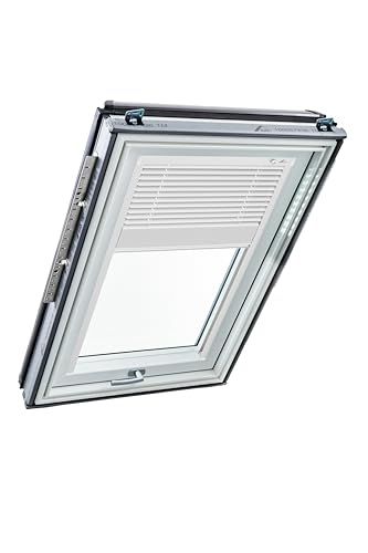 Original Roto Jalousette ZJA für Roto Dachfenster Führungsschiene Weiß Aluminium Jalousie für Roto Dachfenster der Baureihe Designo R6/R8, i8 und Classic K 64/84 mit Größe 054/078 05/07 Farbe Weiß von Roto