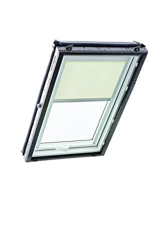 Original Roto Rollo Exclusiv ZRE für Roto Dachfenster Tageslichtrollo Führungsschiene Silber Für Roto Dachfenster Baureihe Designo R4/R7 und Classic 43/73 mit Größe 074/118 | 07/11 Farbe Hellbeige von Roto