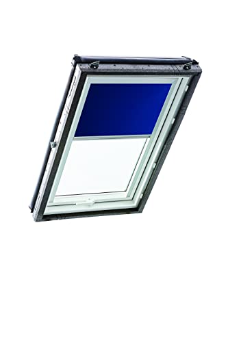 Original Roto Rollo Exclusiv ZRE für Roto Dachfenster Tageslichtrollo Führungsschiene Silber Für Roto Dachfenster der Baureihe Designo R4/R7 und Classic 43/73 mit Größe 054/098 | 05/09 Farbe Nachtblau von Roto