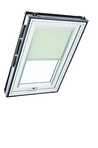 Original Roto Verdunkelungsrollo ZRV Nahezu vollständige Verdunkelung Führungsschiene Silber Für Roto Dachfenster Baureihe Designo R6/R8 i8 und Classic 64/84 mit Größe 065/118 | 06/11 Farbe Hellbeige von Roto