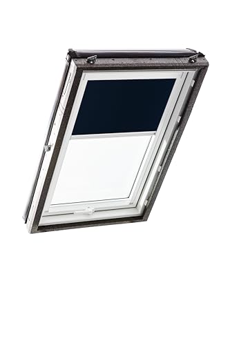 Original Roto Verdunkelungsrollo ZRV - Nahezu vollständige Verdunkelung - Führungsschiene Weiß - Dachfenster Baureihe Designo R4/R7 und Classic 43/73 - Größe 065/118 | 06/11 - Stofffarbe Blau Original Roto Verdunkelungsrollo ZRV - Nahezu vollständige Verdunkelung - Führungsschiene Weiß - Dachfenster Baureihe Designo R4/R7 und Classic 43/73 - Größe 065/118 | 06/11 - Stofffarbe Blau von Roto