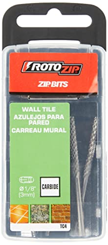 Roto Zip TC4 Fliesenschneid-Bits, Hartmetall, 1/8 Zoll, 4er-Pack von Rotozip