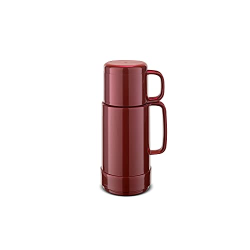 ROTPUNKT Isolierflasche 80 Andreas 0,25 l | Zweifunktions-Drehverschluss | BPA Frei- gesundes Trinken | Made in Germany | Warm + Kalthaltung | Glaseinsatz | Shiny Burgund von ROTPUNKT