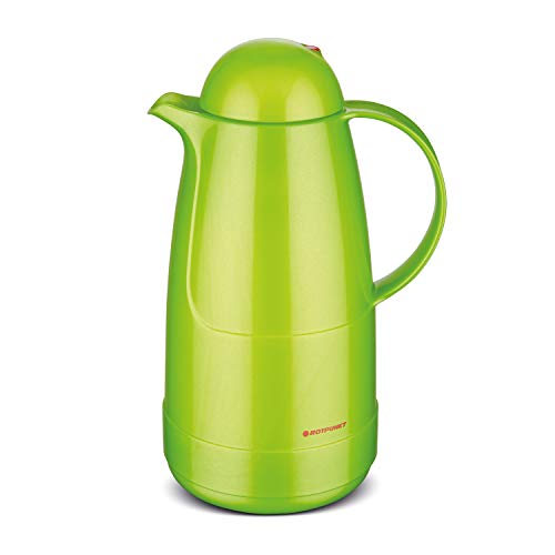 ROTPUNKT Isolierkanne 215 Christine 1,5 l | Zweifunktions-Drehverschluss | BPA Frei- gesundes Trinken | Made in Germany | Warm + Kalthaltung | Glaseinsatz | Shiny pear von ROTPUNKT