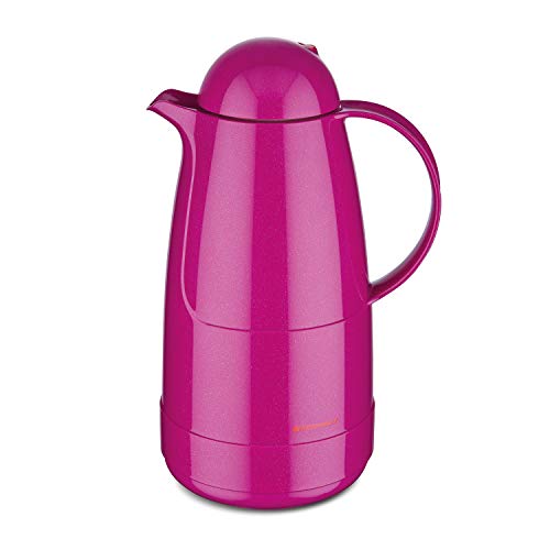 ROTPUNKT Isolierkanne 215 Christine 1,5 l | Zweifunktions-Drehverschluss | BPA Frei- gesundes Trinken | Made in Germany | Warm + Kalthaltung | Glaseinsatz | Sparkling pink von ROTPUNKT