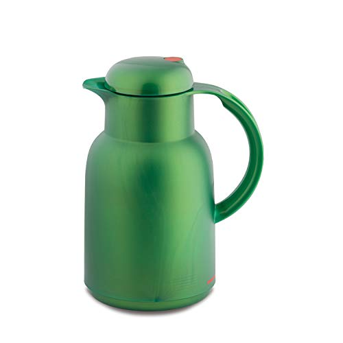 ROTPUNKT Isolierkanne 470 Astrid 1,0 l | Zweifunktions-Drehverschluss | BPA-frei - gesundes Trinken | Made in Germany | Warm + Kalthaltung | Glaseinsatz | Frozen Jade von ROTPUNKT