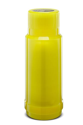 ROTPUNKT Isolierflasche 40 MAX I für heiße u. kalte Getränke I langanhaltender Geschmack - Glaseinsatz I 24 Std heiß 36 Std kalt I BPA frei (Glossy Canary, 1,0 l) von ROTPUNKT