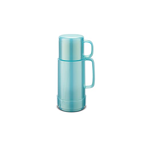 ROTPUNKT Isolierflasche 80 Andreas 0,25 l | Zweifunktions-Drehverschluss | BPA Frei- gesundes Trinken | Made in Germany | Warm + Kalthaltung | Glaseinsatz | Shiny aquamarin von ROTPUNKT