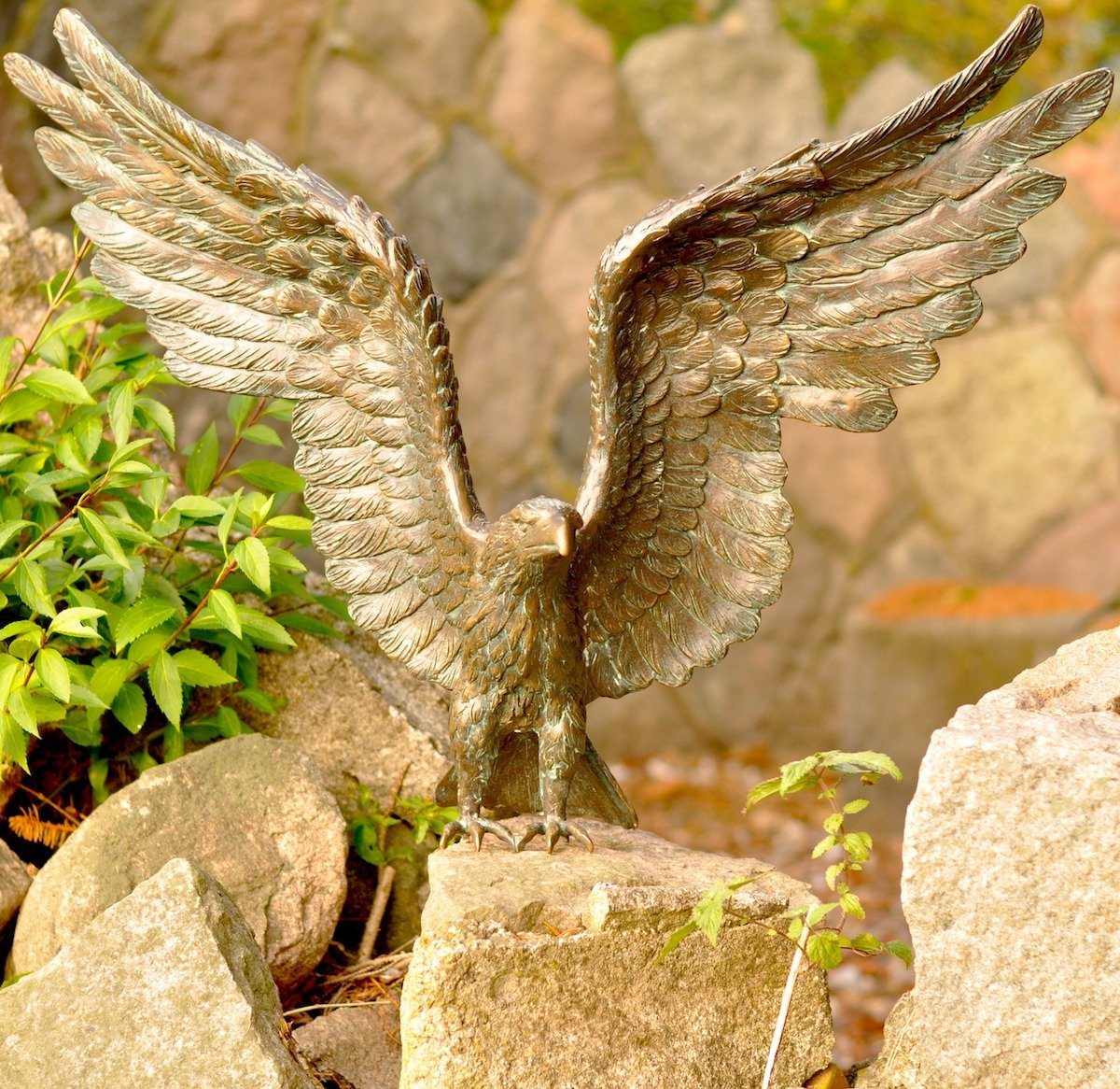 Rottenecker Gartenfigur Bronzefigur Seeadler" mit offenen Flügeln" von Rottenecker