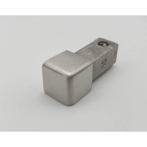 10 Stück Eckstück Quadratprofil Innen-& Außenecke 10 mm gebürstet für Edelstahlschienen Rotthues Fliesenschiene von Rotthues