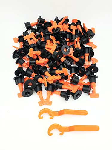 Fliesen Nivelliersystem Kit, 100 Stück wiederverwendbare Fliesen Spacer für Fliesenausgleich, 2 Stück Spezialschlüssel von Rotthues
