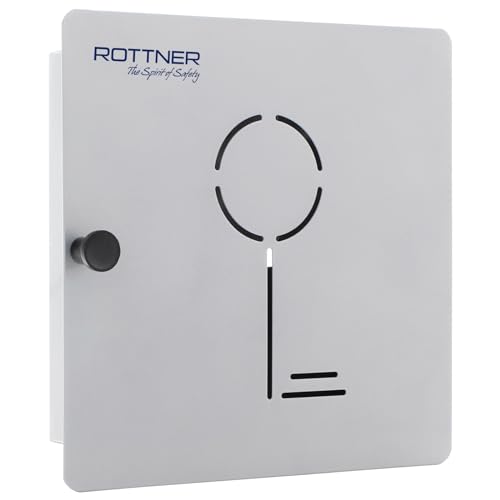 Rottner Schlüsselkassette Key Collect 10-Magnetverschluss-10 Schlüssel-Wandmontage-verzinktes Stahlblech, Silber, 220 x 220 x 50 von Rottner